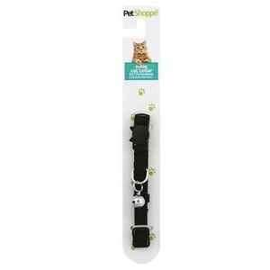 🆕 Black Nylon Breakaway Cat Collar with Bell 3/8" x 8-12"